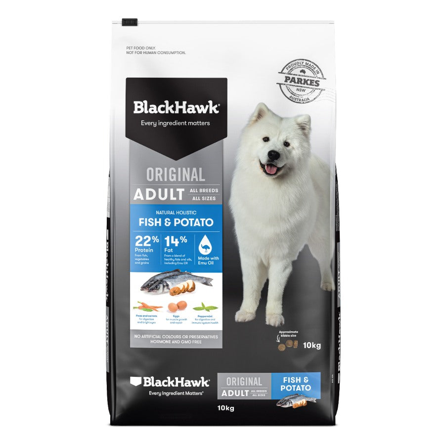 Black hawk dog food fish sale and potato