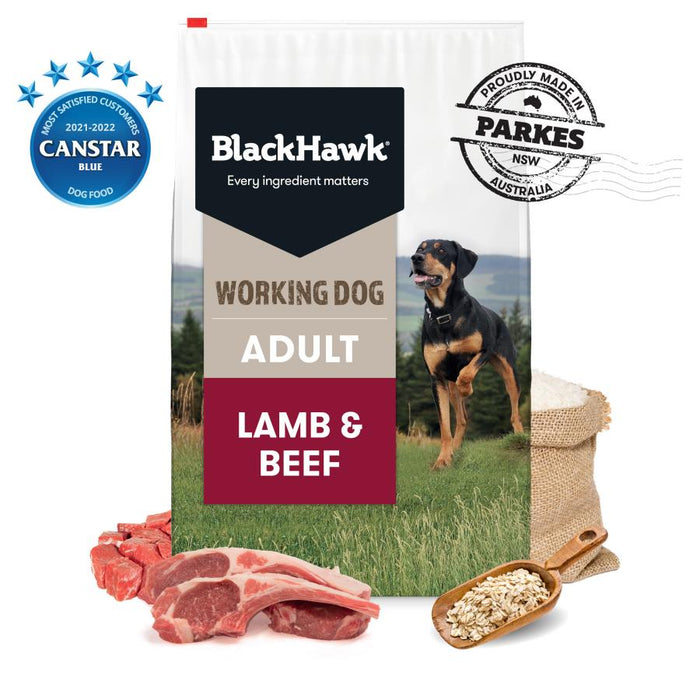 Black Hawk Working Dog Lamb And Beef Dog Dry Food 20kg