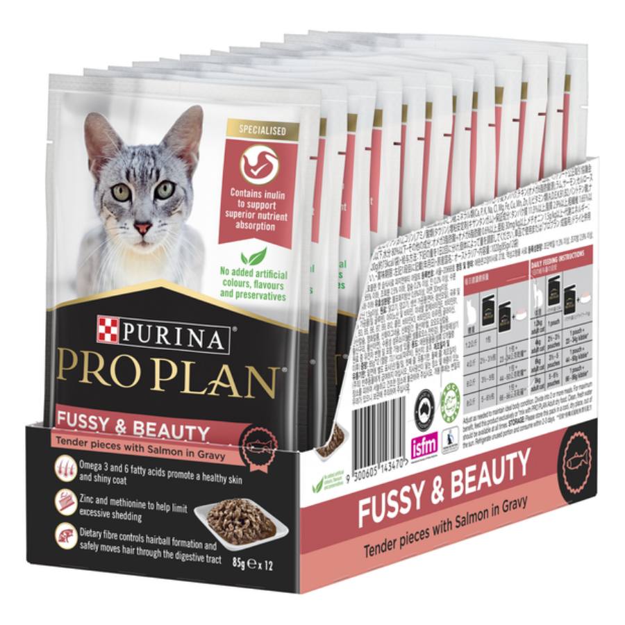 Pro Plan Adult Cat Fussy Beauty With Salmon In Gravy Wet Cat Food 85g