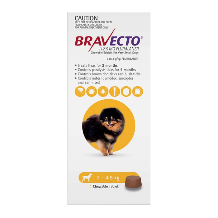 Bravecto Very Small Dog Yellow