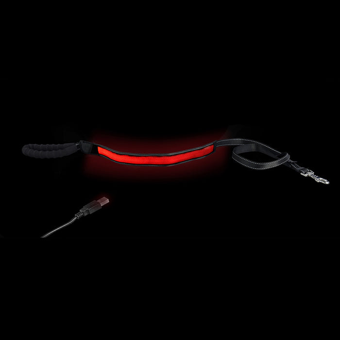 Loomo Comfort Handle LED Dog Lead Red
