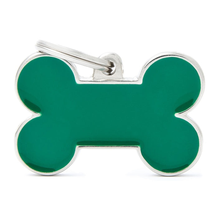 My Family ID Tags Basic Handmade Bone Green