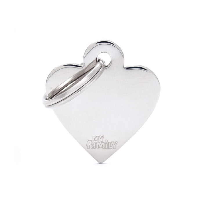 My Family ID Tags Basic Heart Chrome