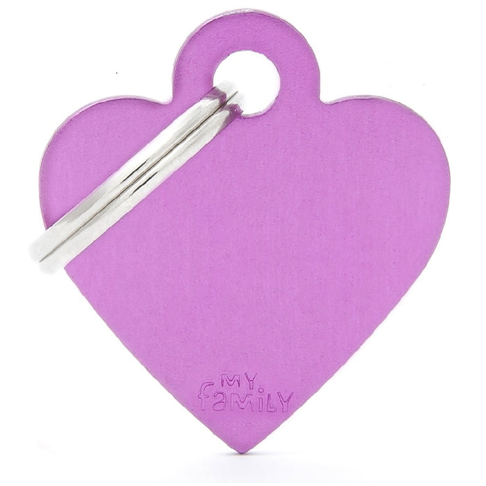 My Family ID Tags Basic Heart Purple