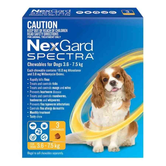 Nexgard Spectra Small Yellow 3.6-7.5kg