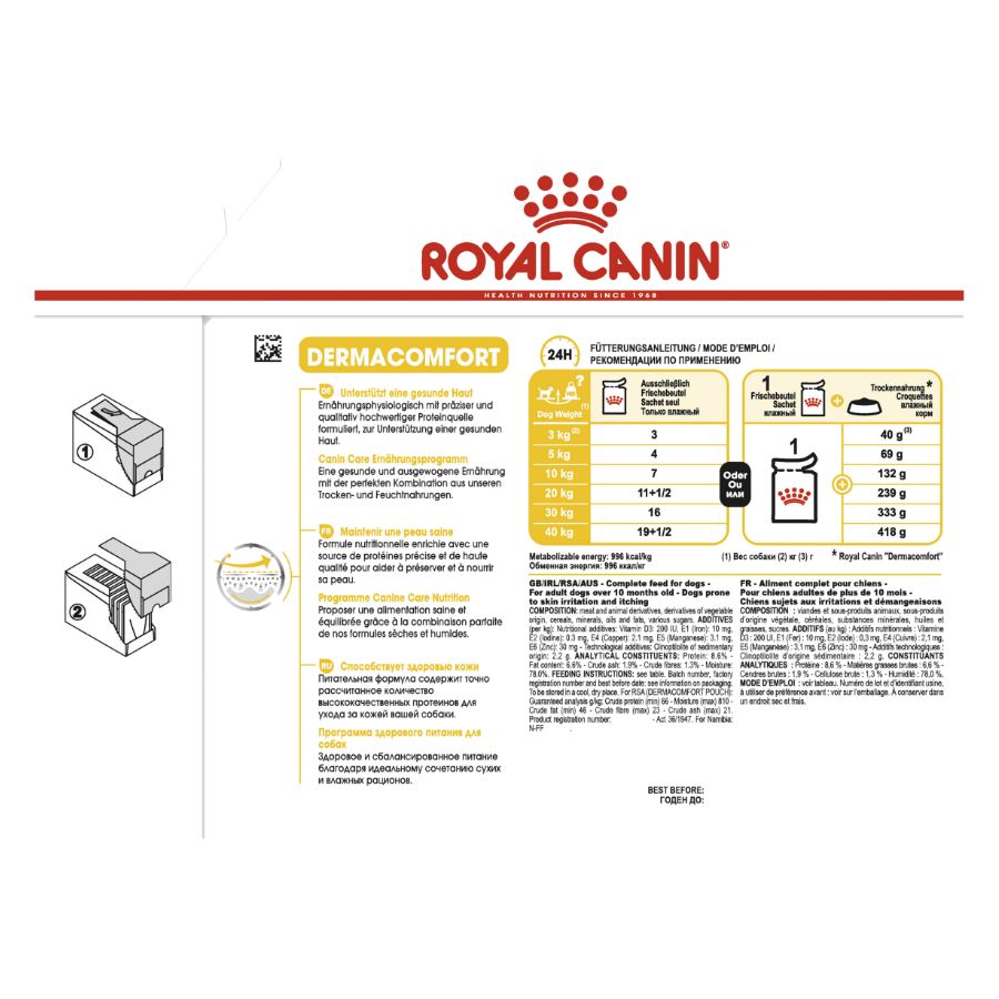 Royal Canin Dermacomfort Loaf Adult Wet Dog Food 12 x 85g