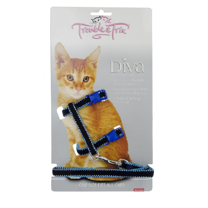 Trouble and Trix Harness Velvet Stitch Blue