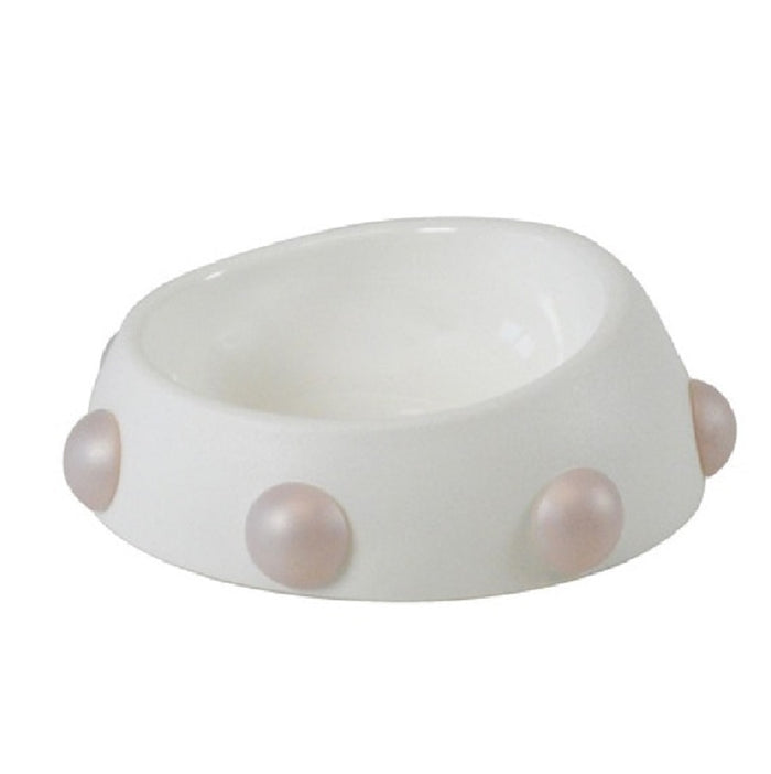 United Pets Boss Cat Bowl White Pink