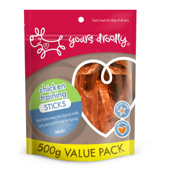 Yours Droolly Chicken Training Sticks Dog Treats 500g