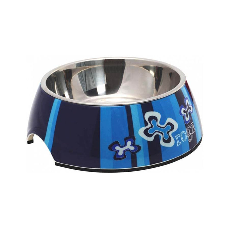 Rogz Bubble Dog Bowl Blue Bones