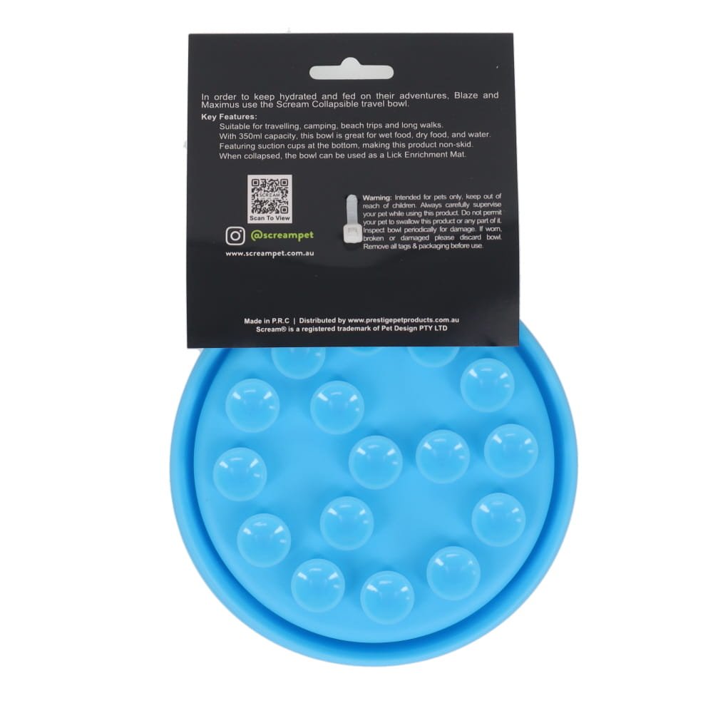 Scream Collapsible Travel Bowl with Suction Base
