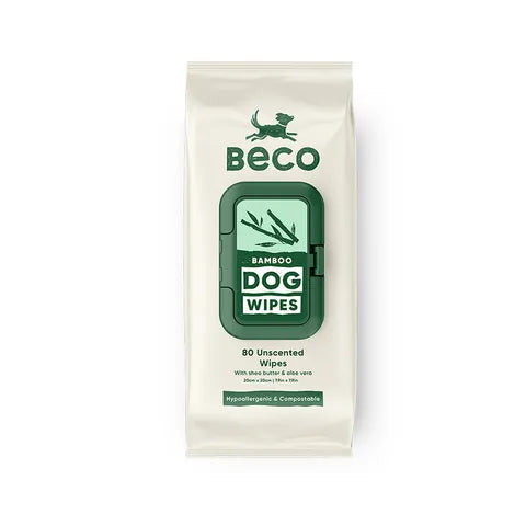 Beco Bamboo Grooming Wipes for Dogs - Unscented 80 pack
