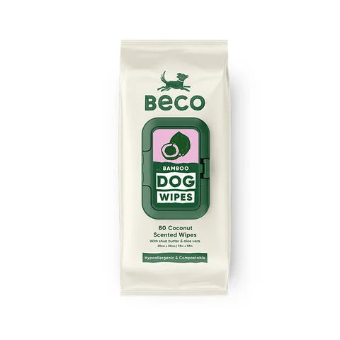 Beco Bamboo Grooming Wipes for Dogs - Coconut Scented 80 pack