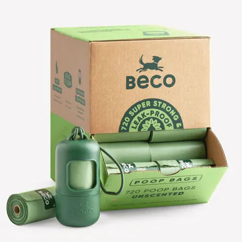 Beco Poop Bags for Dogs - Unscented 720 pack with dispenser