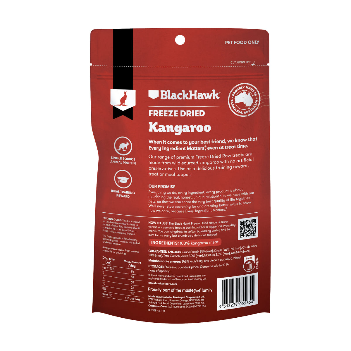 Black Hawk Freeze Dried Kangaroo 40g