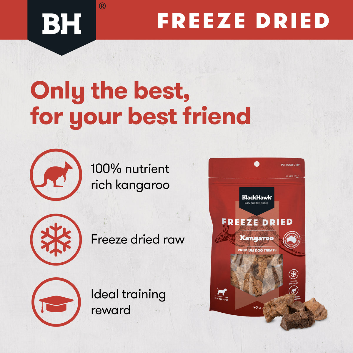 Black Hawk Freeze Dried Kangaroo 40g