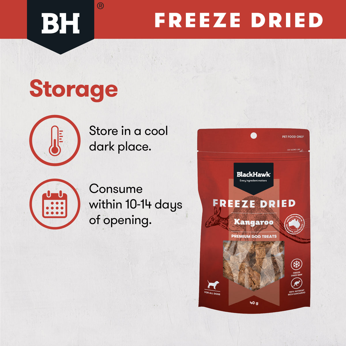 Black Hawk Freeze Dried Kangaroo 40g