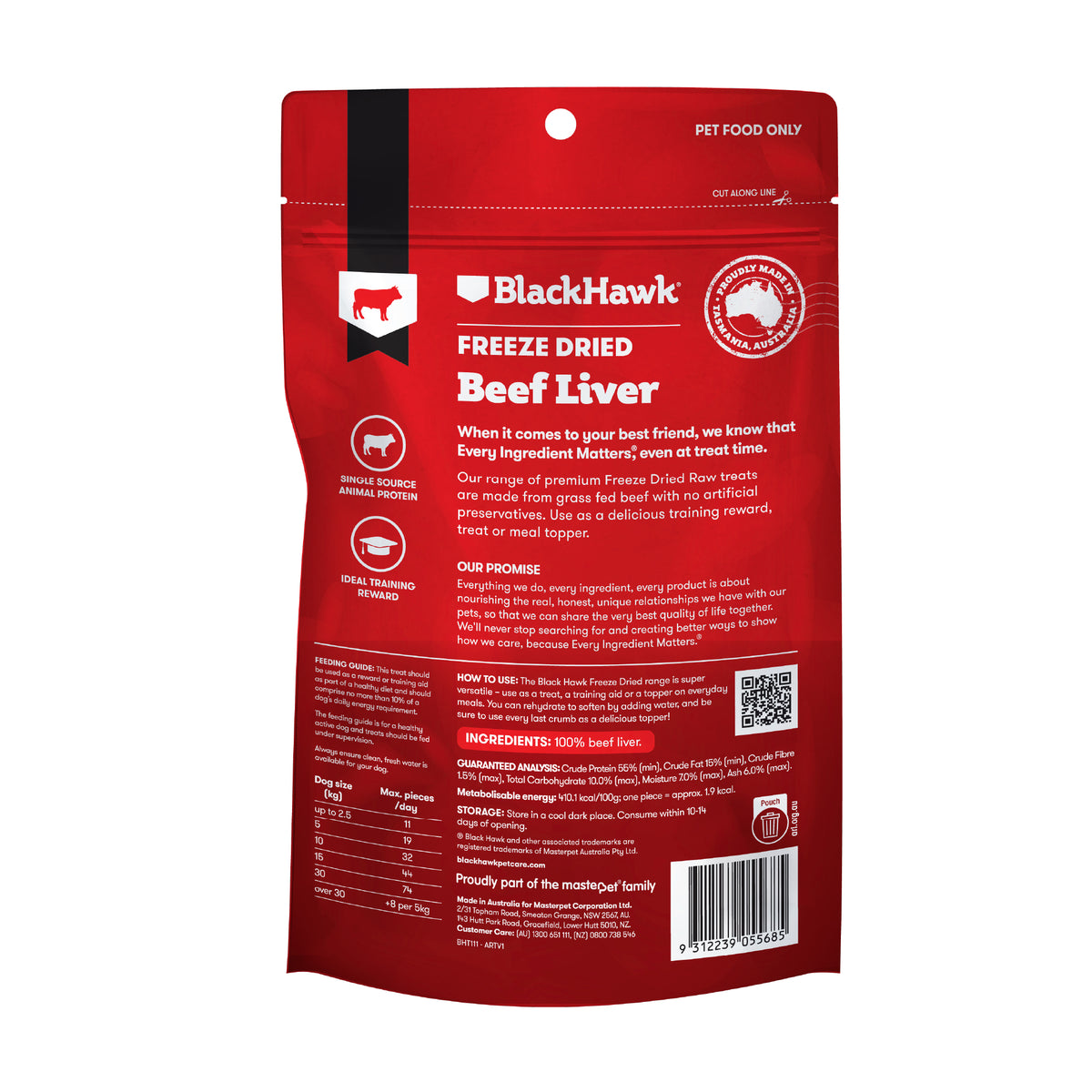 Black Hawk Freeze Dried Beef Liver 50g