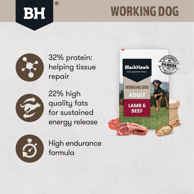 Black Hawk Working Dog Lamb And Beef Dog Dry Food 20kg-3
