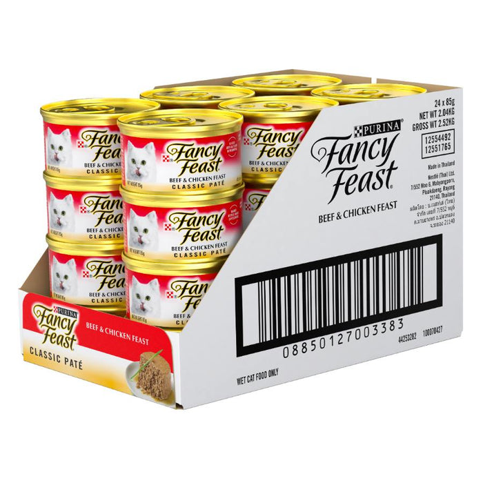 Fancy Feast Classic Pate Beef and Chicken Feast Gourmet 24X85g 6