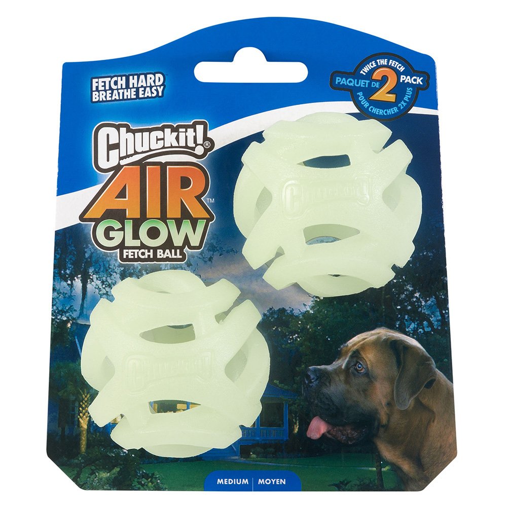 Chuckit! Max Glow Air Fetch Ball Medium 6cm – 2 Pack