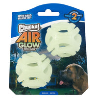 Chuckit! Max Glow Air Fetch Ball Medium 6cm – 2 Pack
