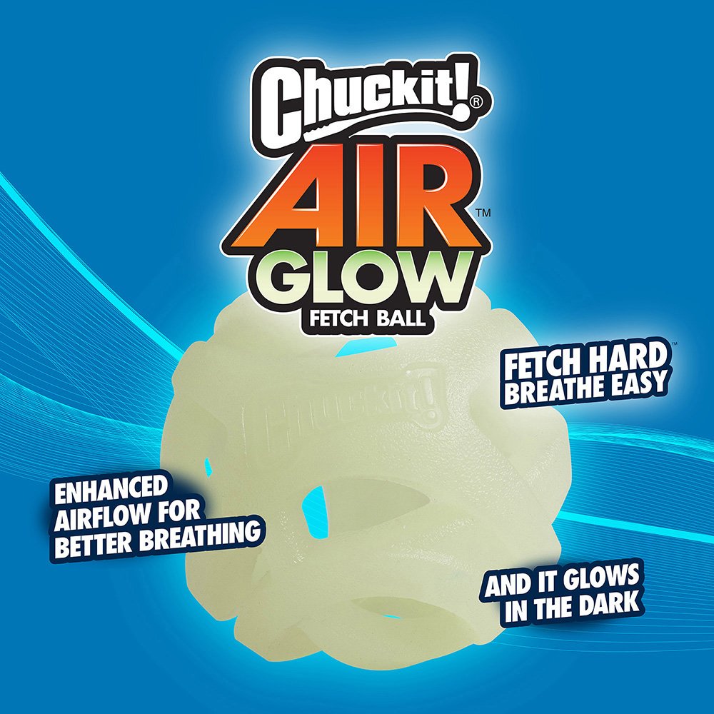 Chuckit! Max Glow Air Fetch Ball Medium 6cm – 2 Pack