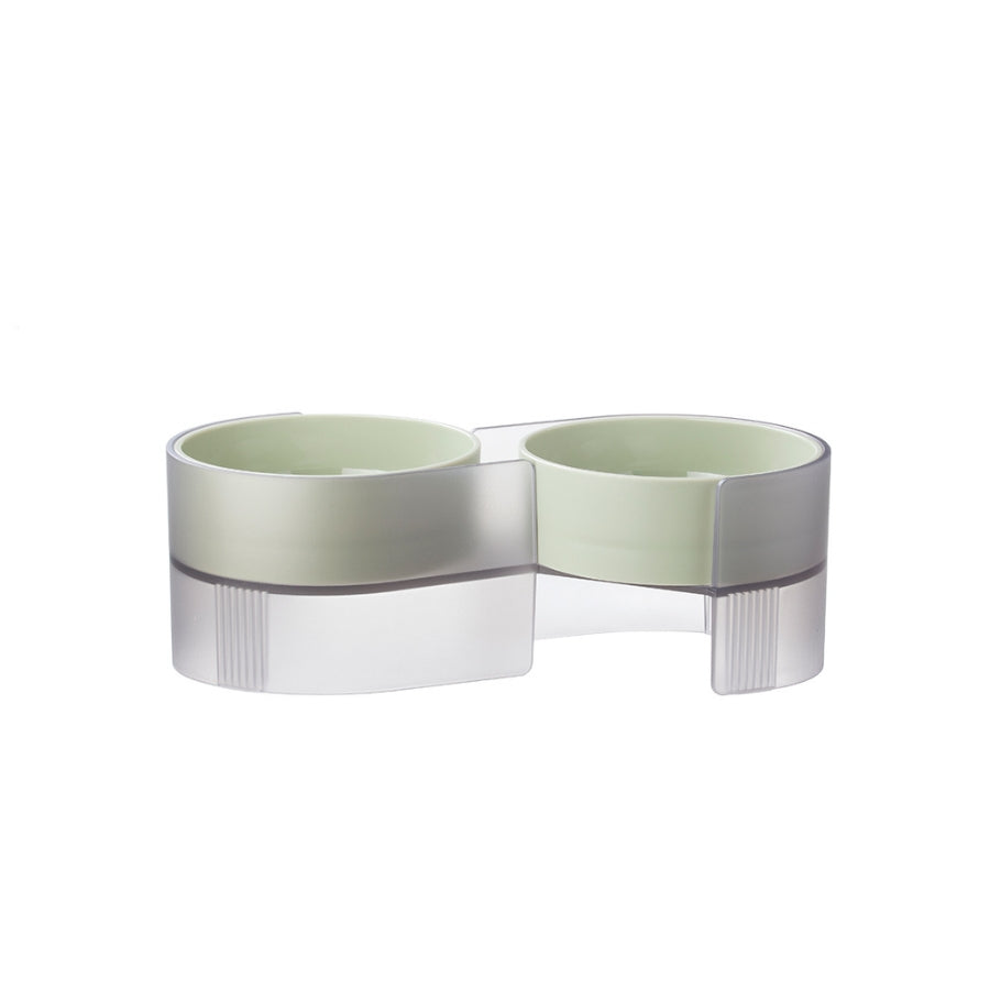 Pidan Dual Bowl for Cats Green 2