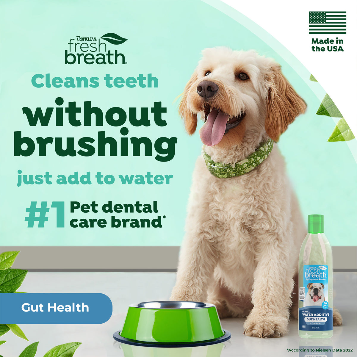 TropiClean Fresh Breath Water Additive Plus Gut Health