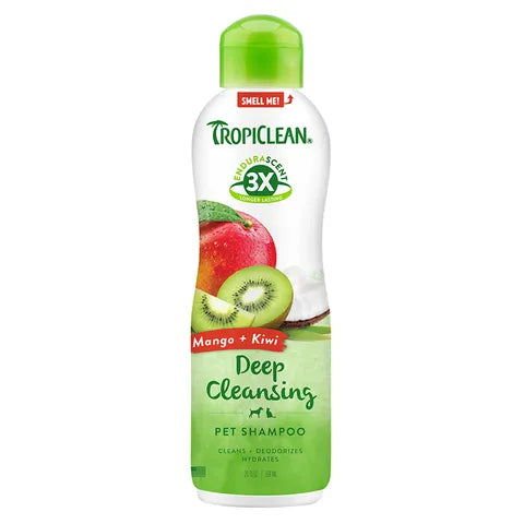 TropiClean EnduraScent Mango and Kiwi Deep Cleansing Pet Shampoo 591ml