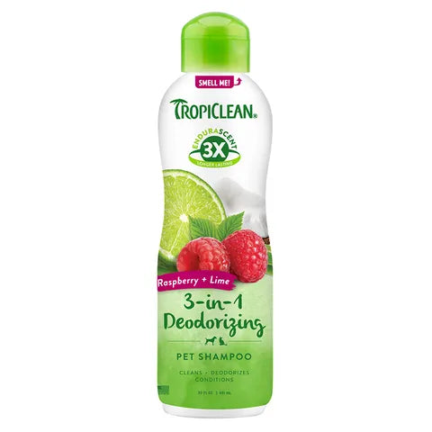TropiClean EnduraScent Raspberry Lime Deodorizing Pet Shampoo 592ml