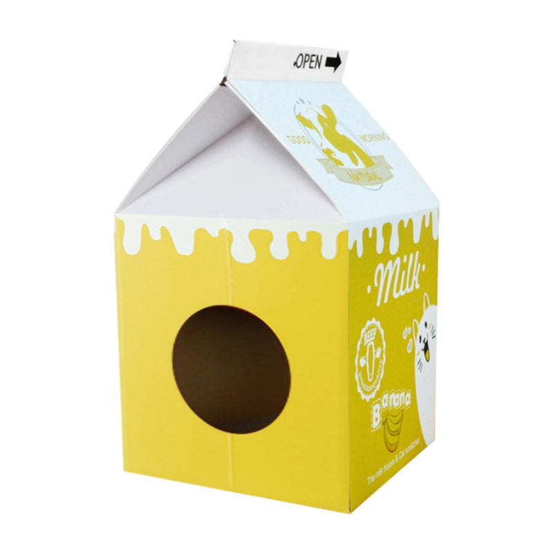 Zodiac Cat Scratcher Milk Box Yellow