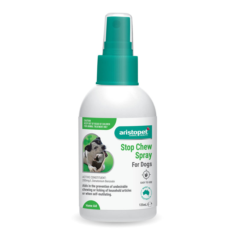 Aristopet Stop Chew Spray for Dogs on a white background