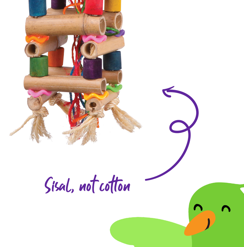 Kazoo Bird Tower Toy With Sisal and Beads
