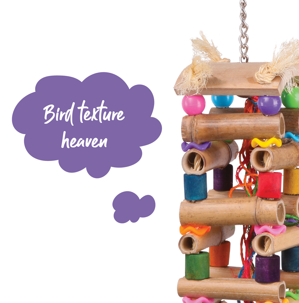 Kazoo Bird Tower Toy With Sisal and Beads