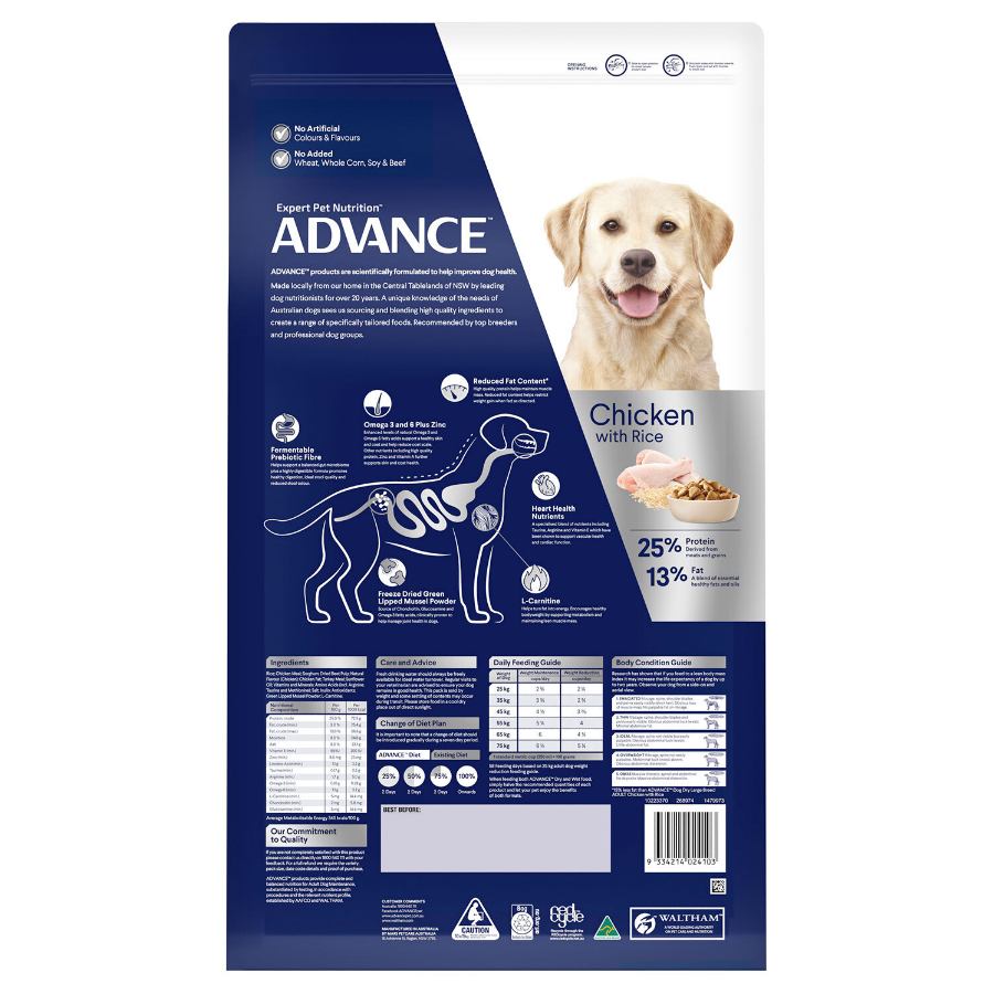 Advance Dog Healthy Weight Large Breed Chicken And Rice 13kg
