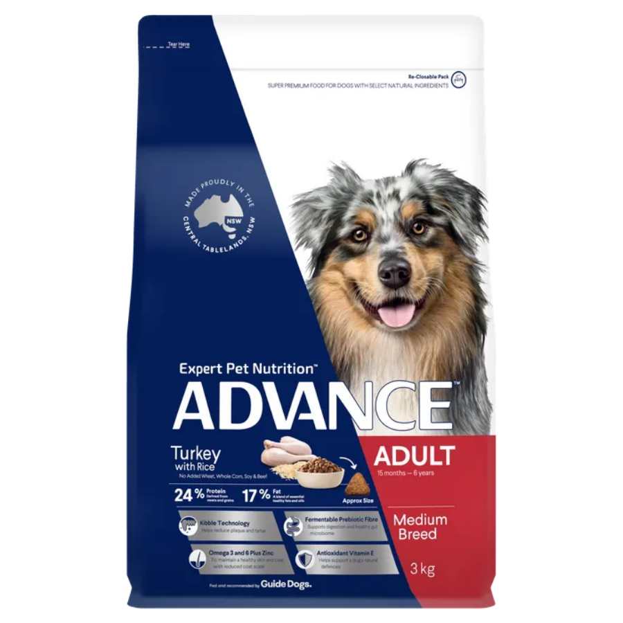 Advance Medium Adult Dry Dog Food Turkey With Rice
