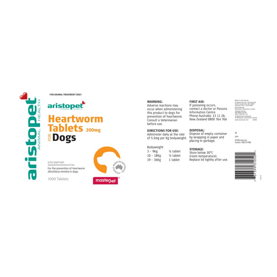 Aristopet Heartworm Tablets 200mg