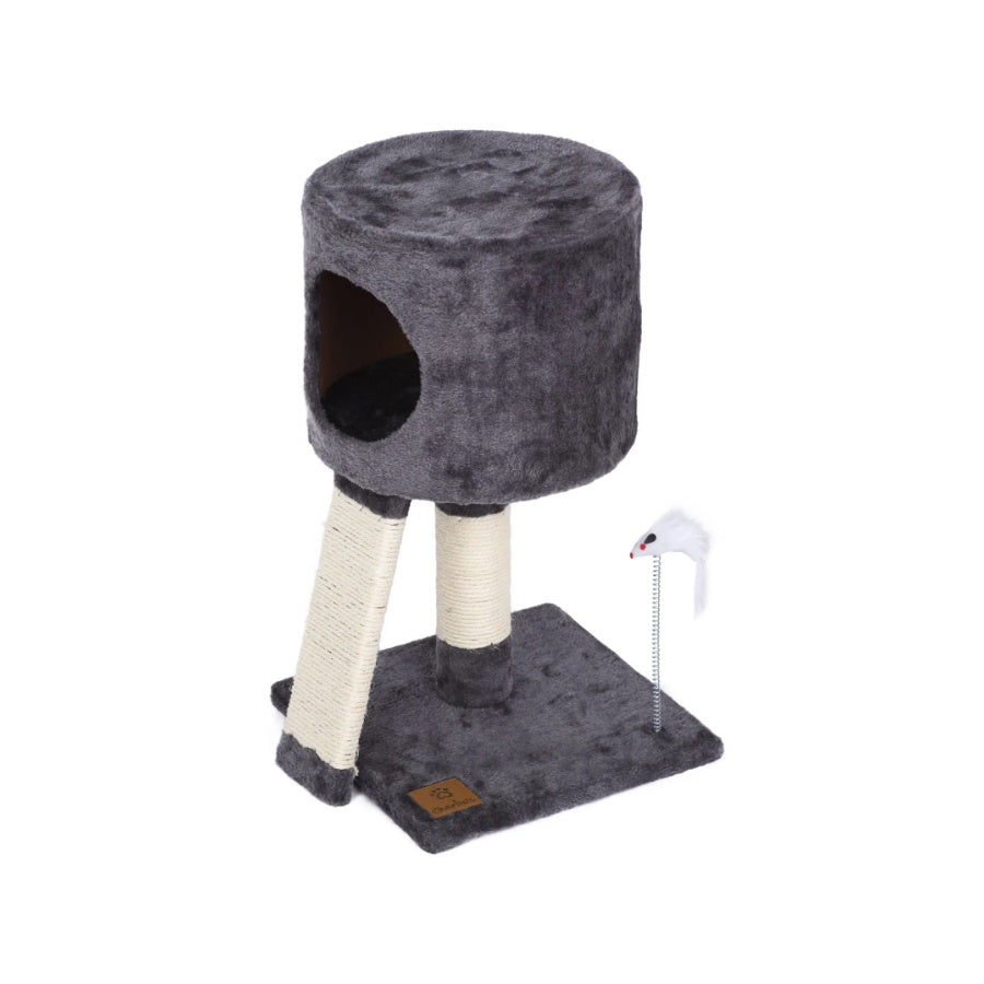 Charlies Cat Tree Cubby with Scratching Slope Charcoal