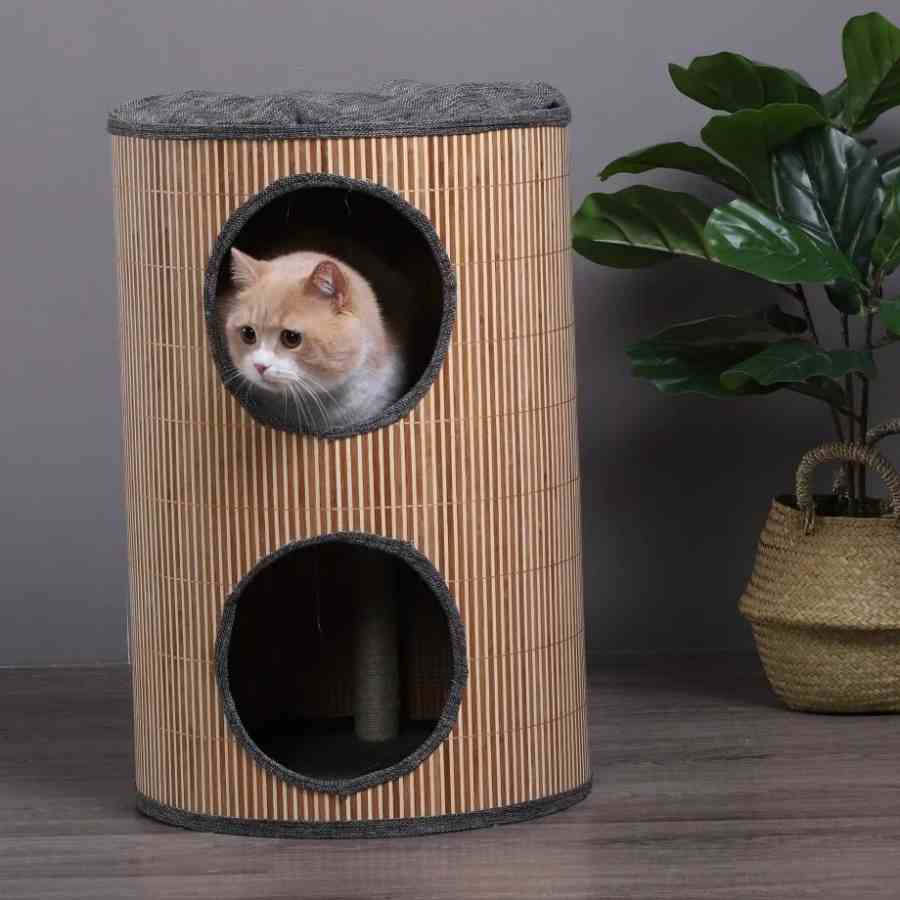 Charlies Deluxe Bamboo Cat Barrel Scratcher