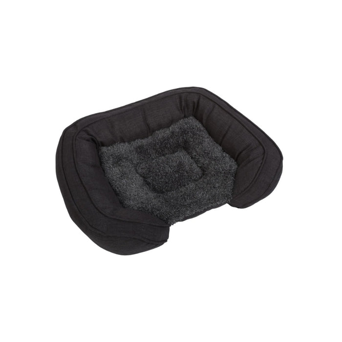 Charlies Faux Fur Bed With Padded Bolster