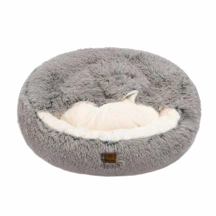 Charlies Pet Cushioned Snookie Hooded Faux Fur Pet Nest Bed