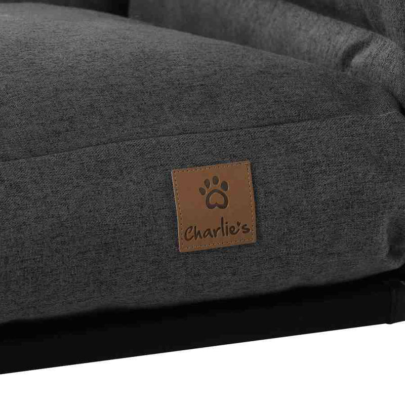 Charlies Pet Vip Luxury Elevated Corner Sofa Bed Grey