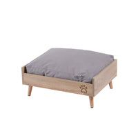 Charlies Scandi Elevated Bed Natural Pine Frame And Grey Mattress