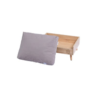 Charlies Scandi Elevated Bed Natural Pine Frame And Grey Mattress