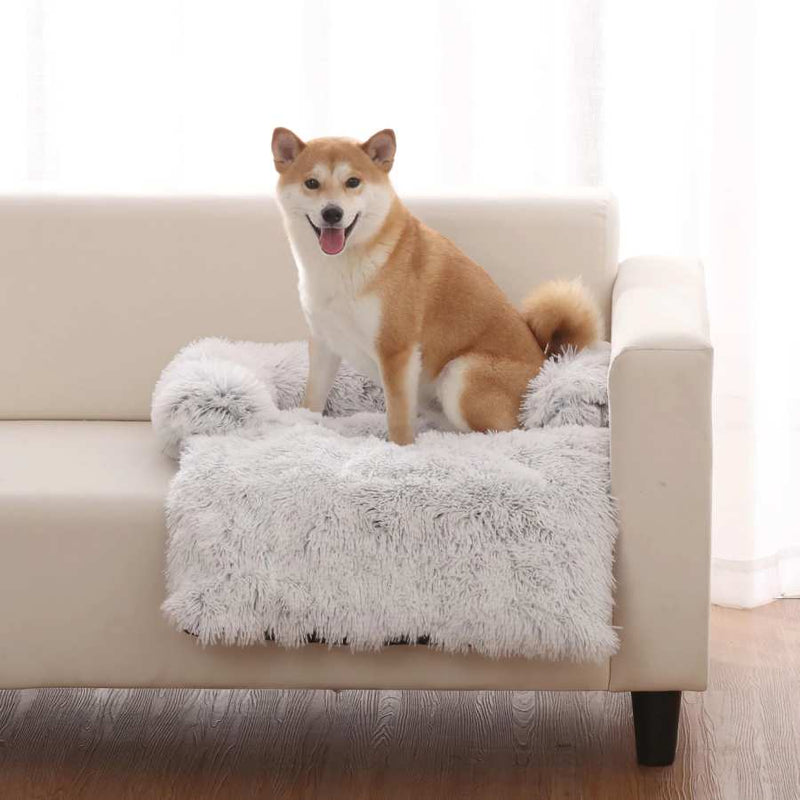 Charlies Shaggy Faux Fur Bolster Sofa Protector Bed