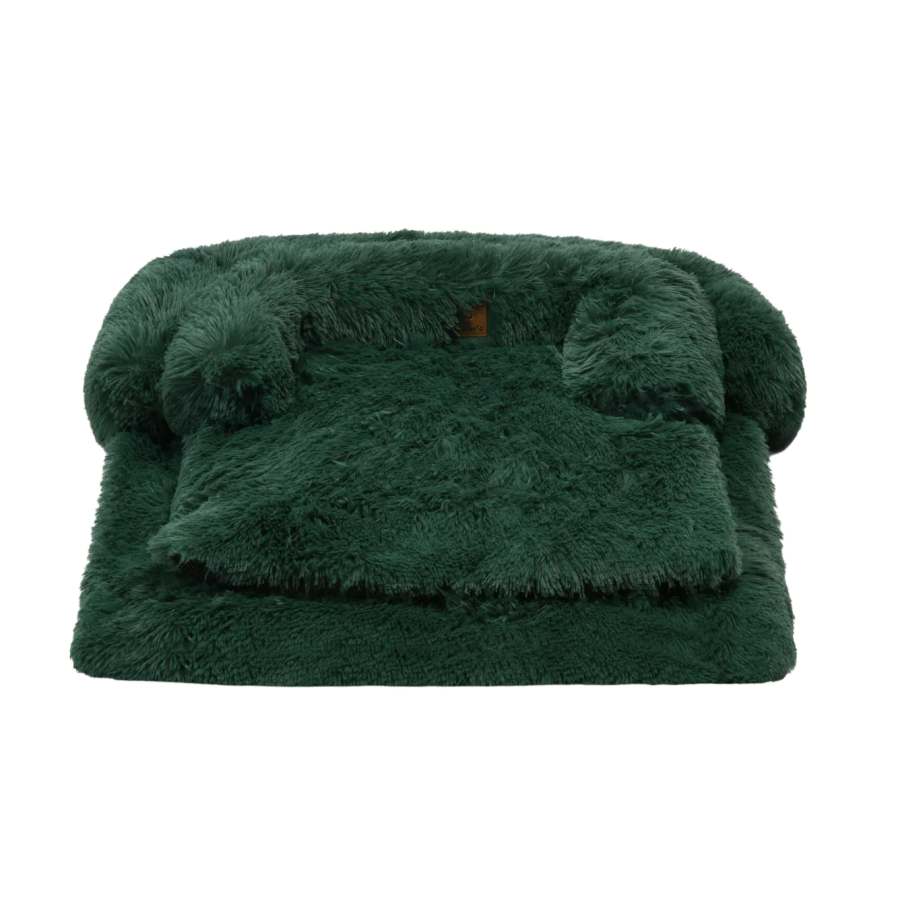 Charlies Shaggy Faux Fur Bolster Sofa Protector Bed