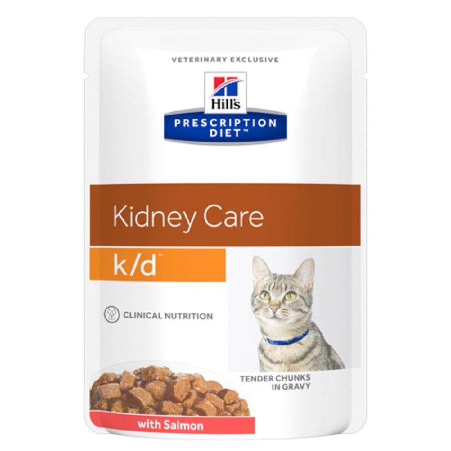 Hills Prescription Diet Feline K/D Kidney Care Salmon Pouches 85g