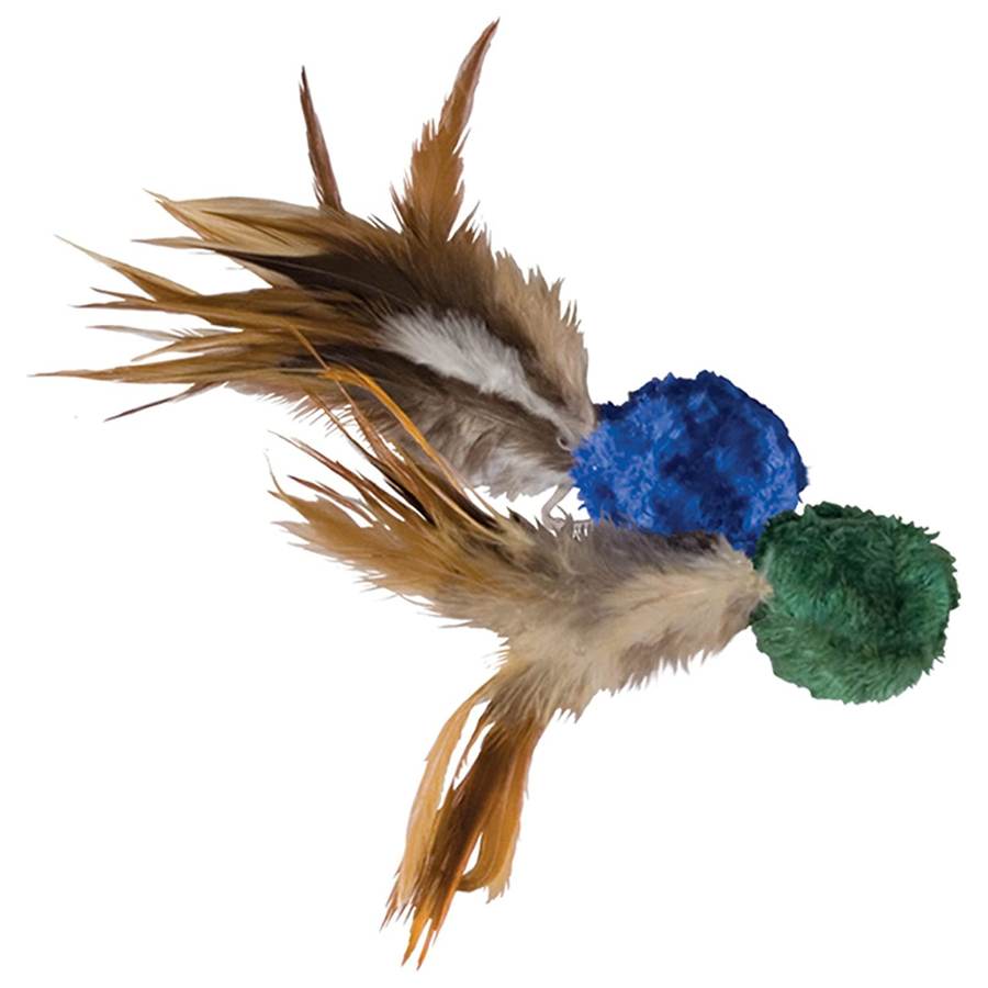KONG Cat Naturals Crinkle Ball With Feathers