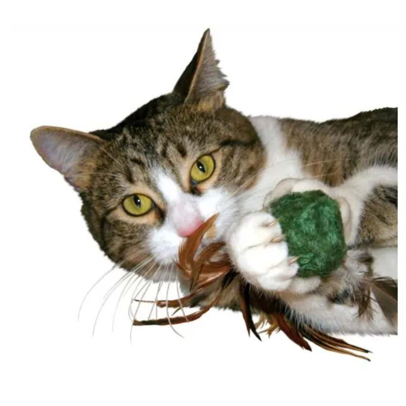 KONG Cat Naturals Crinkle Ball With Feathers